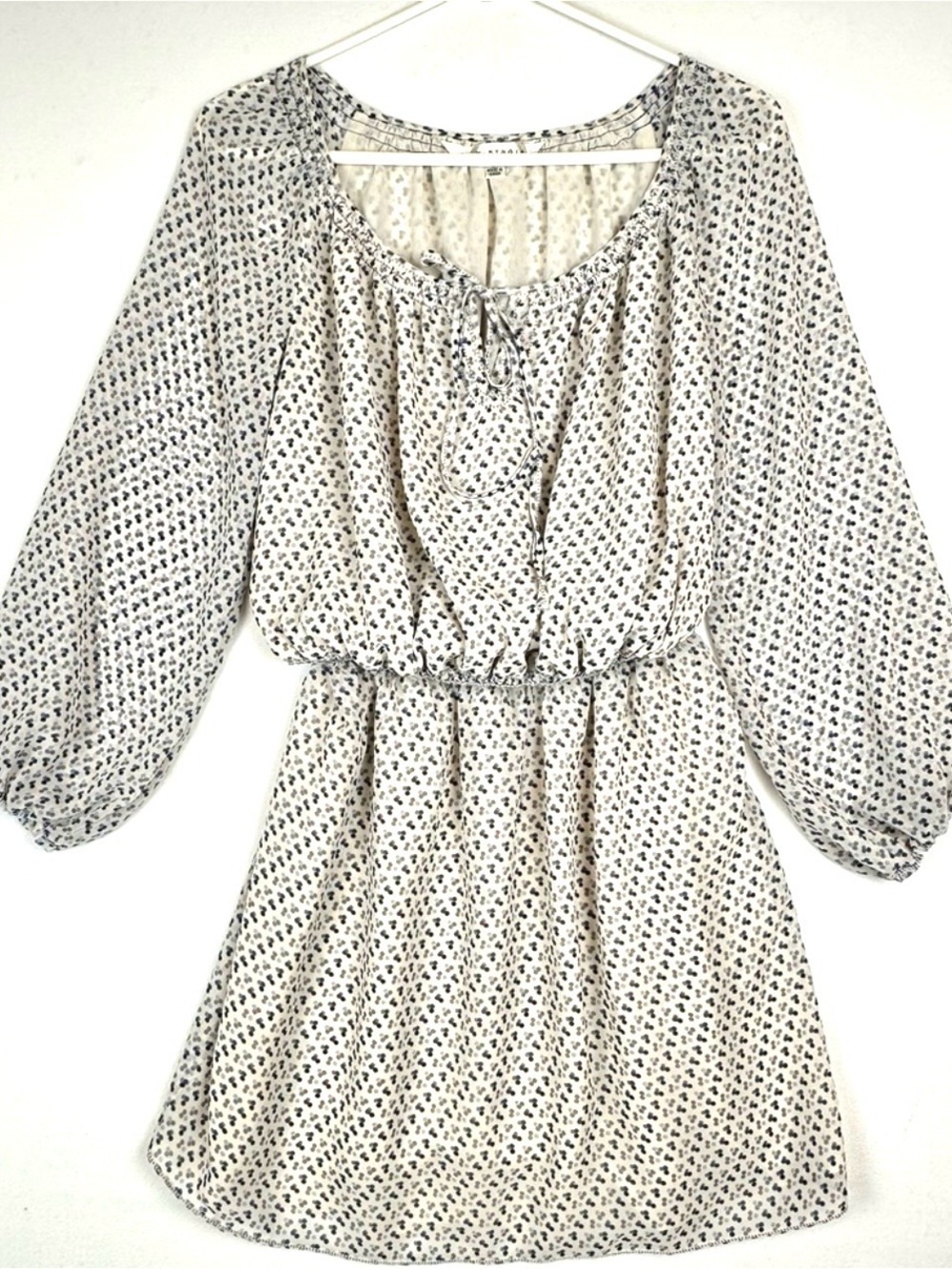 Max Studio Chiffon Geo Polka Dot Mini Dress